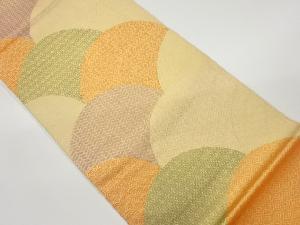 青海波に古典柄模様織出し全通袋帯